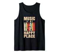 Music is My Happy Place EDM DJ Music Lover Gift Tank Top