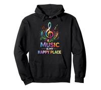 Music Is My Happy Place - Musicians Music Lover Men Women Pullover Hoodie