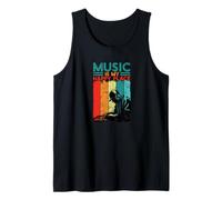Music is My Happy Place Retro DJ Music Lover Tank Top