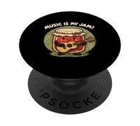 Music Is My Jam Funny Ukulele Guitar Pun PopSockets Adhesive PopGrip