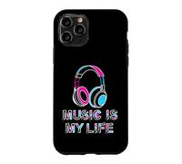 Music Is My Life Retro Headphones Neon Music Lover Case for iPhone 11 Pro