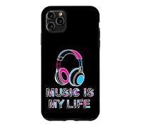 Music Is My Life Retro Headphones Neon Music Lover Case for iPhone 11 Pro Max