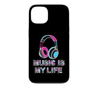Music Is My Life Retro Headphones Neon Music Lover Case for iPhone 13