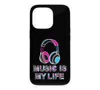 Music Is My Life Retro Headphones Neon Music Lover Case for iPhone 13 Pro