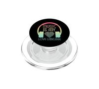 Music is my Love Language Cute Heart Waves for Music Lover PopSockets PopGrip for MagSafe