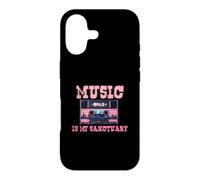 Music Is My Sanctuary Retro Cassette Design Case for iPhone 17