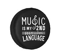 Music Is My Second Language Car Wheel Accessories Durable Auto Tyre Covers Dust-Proof Spare Wheel Cover Universal For Suv Rv Crv M