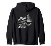 Music is my second language flute Zip Hoodie