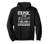 Music Is My Second Language - Music Teacher Musicians Gifts Pullover Hoodie