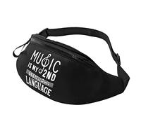 Music is My Second Language Waist Bag Men's and Women's Adjustable Travel Chest Pack Outdoor Running Waist Bag