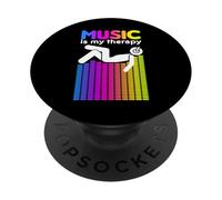 Music Is My Therapy Equalizer DJ Rainbow Sound Engineer PopSockets Adhesive PopGrip