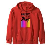 Music Is My Therapy Equalizer DJ Rainbow Sound Engineer Zip Hoodie