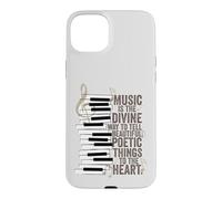 Music Is The Divine Way Piano Quote Case for iPhone 15 Plus