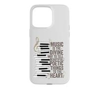 Music Is The Divine Way Piano Quote Case for iPhone 15 Pro Max