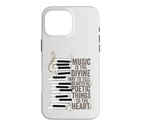 Music Is The Divine Way Piano Quote Case for iPhone 16 Pro Max