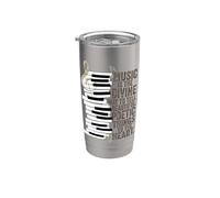 Music is The Divine Way Piano Quote Stainless Steel Insulated Tumbler