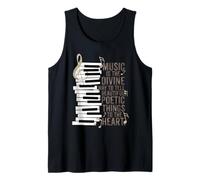 Music is The Divine Way Piano Quote Tank Top