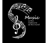 Music is The Medicine for The Soul Wall Decals Paster Paper 34x38.5cm Multi Color Selection White