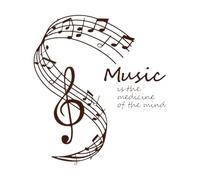 Music is The Medicine for The Soul Wall Decals Paster Paper 51x57.8cm Self Adhesive Coffee