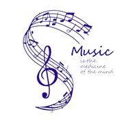 Music is The Medicine for The Soul Wall Decals Paster Paper 68x77cm Do not Damage The Wall Surface DarkBlue