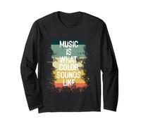 Music is What Color Sounds Like T Shirt Men Women Gift Long Sleeve T-Shirt