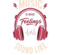 Music is What Feeling Sound Like Poster A3 - Inspirational Motivational Wall Art daily Life Quote encouraging famous short phrases inspiring words spiritual hope messages success sayings strength wor