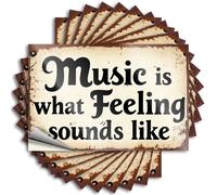 Music is What Feeling Sounds Like. Tiny Home Decor Gifts - Decal Wall Removable Vinyl Decal(12X18CM)