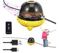 Music Jump Rope Machine, Smart Automatic Electric Rope Skipping Machine with Bluetooth Speaker and LED Display Counter, 1-10 Speed Level Adjustment, for Kids Boys Girls Gym Home Party (Yellow)