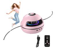 Music Jump Rope Machine - Wireless Skipping Rope with Bluetooth Speaker, 10 Speed Levels, LED Display Counter, Colourful Lights - Smart Cordless Jump Rope for Adults Kids Home Gym Equipment - Pink