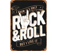 Music Just Rock N Roll Metal Tin Sign Poster Vintage Art Wall Decor 12 X 8 Inch