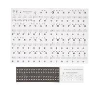 Music Keyboard Educational Clear Laminated Stickers for 88/61/54/49 Key Electronic Pianos, Transparent PVC, Black and White