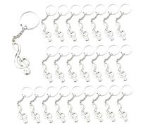 Music Keychain 24Pcs Zinc Alloy 0.8x2.2" Music Note Keychain Decorative Personalized for Handbag, Backpack, Key, Cool Gifts for Lovers