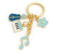 Music Keyring - Delightful Musical Note Keychain Bag Charms for Music Lovers with Mini Keyboard, Instrument Silhouette & Flower Accents, Cute Key Rings Gifts for Musicians, Music Teachers & Students