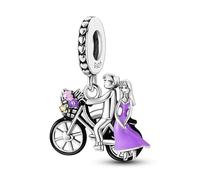 Music Ladybird Lucky Hamsa Wedding Travel Daughter Charm Bead Pendant 925 Sterling Silver Compatible With Pandora Charm Moments Bracelet (Couple Bike Bicycle I Love You Heart Flower Mother Father)