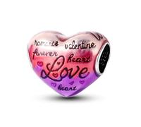 Music Ladybird Lucky Hamsa Wedding Travel Daughter Charm Bead Pendant 925 Sterling Silver Compatible With Pandora Charm Moments Bracelet (I Love You Heart Romance Valentine Script)