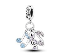Music Ladybird Lucky Hamsa Wedding Travel Daughter Charm Bead Pendant 925 Sterling Silver Compatible With Pandora Charm Moments Bracelet (Music Notes Clef Minute Orchestra Musician Love)