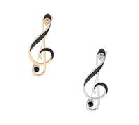Music Lapel Pin Set of 2 Gold and Silver Musical Note Brooch for Suit Jacket, Scarf, Dress Accessories, Elegant Treble Clef Gift for Musician, Singer, Birthday Wedding Jewelry