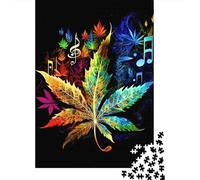 Music Leaves Jigsaw Puzzle 1000Pc Recycled Paper for Adults Neon FoliagePuzzle Fun And Challenging Home Activity Fun Present & Activity Great Gift Idea 38x26cm/1000pcs