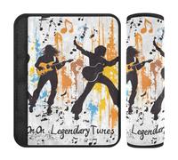 Music Legends Tones Guitar car Shoulder Strap pad,More Comfort Driving,car seat Neck Support for SUV Airplane Most Cars forro para cinturon de seguridad 2 Pack