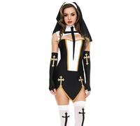 Music Legs Bad Habit Nun Costume - S/M Black