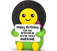 Music Lover Birthday Gifts for Men Women Brother Sister Best Friend For the Record Decoration, Happy Birthday Present for Her Him Friendship Coworker Boys Girl Emotional Positive Resin Figurine Statue