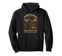 Music Lover Disc Records Collector Dad Fathers Day 70s Men Pullover Hoodie