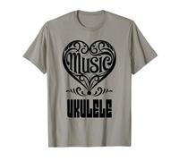 Music Lover Elegant Scrolled Heart for Ukulele Fans T-Shirt