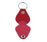 Music Lover Essential Guitar Pick Holder Case Keychain PU Leather Storage Bag Gift - Red