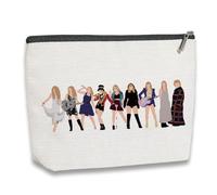 Music Lover Gifts for Women, Album Inspired Gift, Song Lovers Gift, Makeup Bag Gifts for Mom Daughter Sister Friend BFF Girls, Travel Toiletry Makeup Organizer Zipper Pouch, Beige
