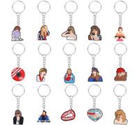 Music Lover Keyring Cartoon Anime Keychain Rings Silicone Key Chain Cute Keyring Pendant Kids Party Supplies Favors Bags Pinata Fillers Toys Birthday Gift Key Charms Deko Boys Girls Lucky Dip Prizes