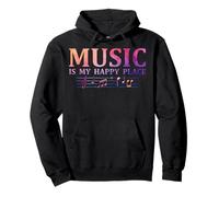 Music Lover Musicians Music Teacher Music Is My Happy Place Pullover Hoodie