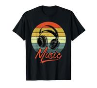 Music Lover Vintage Retro DJ, Pop, Rap 70s Retro Headphones T-Shirt