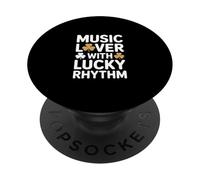 Music Lover With Lucky Rhythm Irish Shamrock PopSockets Adhesive PopGrip