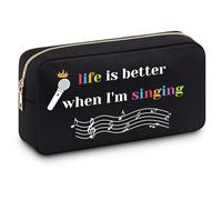 Music Lovers Gift for Women Cosmetic Bag Singing Lover Gift Singer Gifts Makeup Bag Singing Music Lover Gift for Friend Women Sister Daughter Mom Christmas Birthday Graduation Gift Travel Pouch